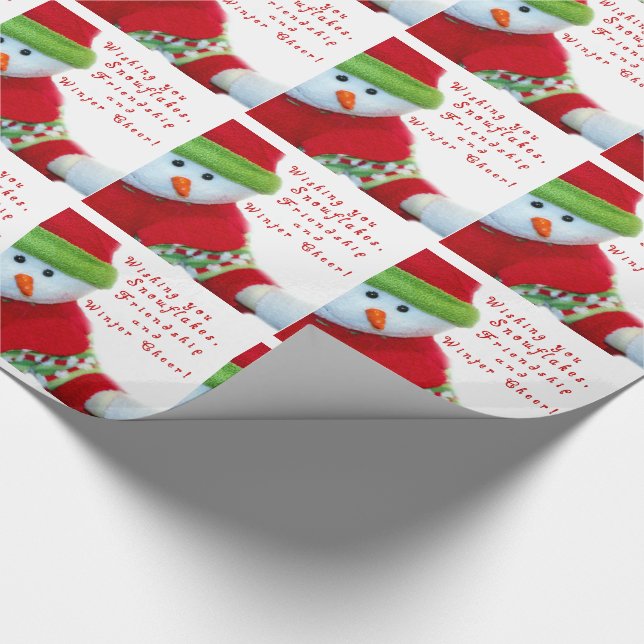Papel De Regalo Envoltura de regalo para navidades/Hombre de nieve (Esquina)