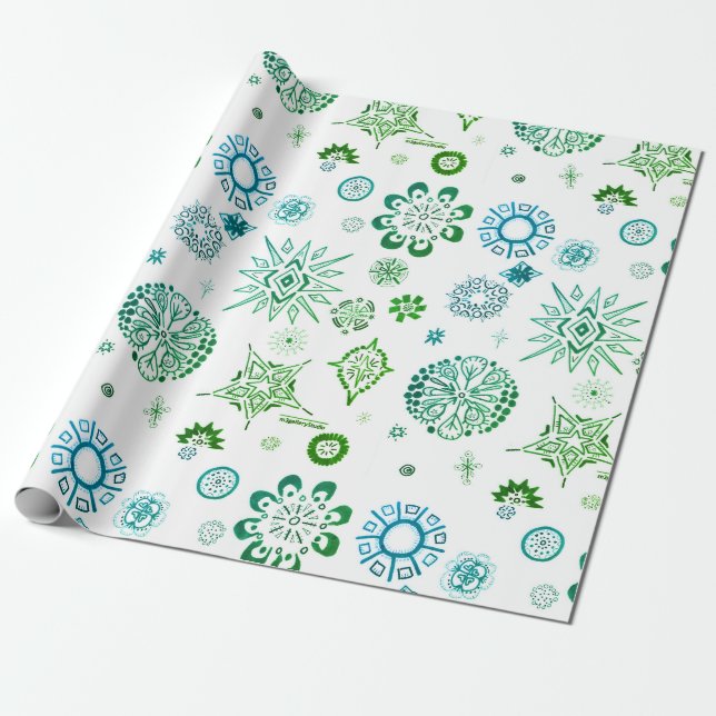 Papel De Regalo Envoltura de regalo para Navidades SNOWFLAKES | m3 (Desenrollado)