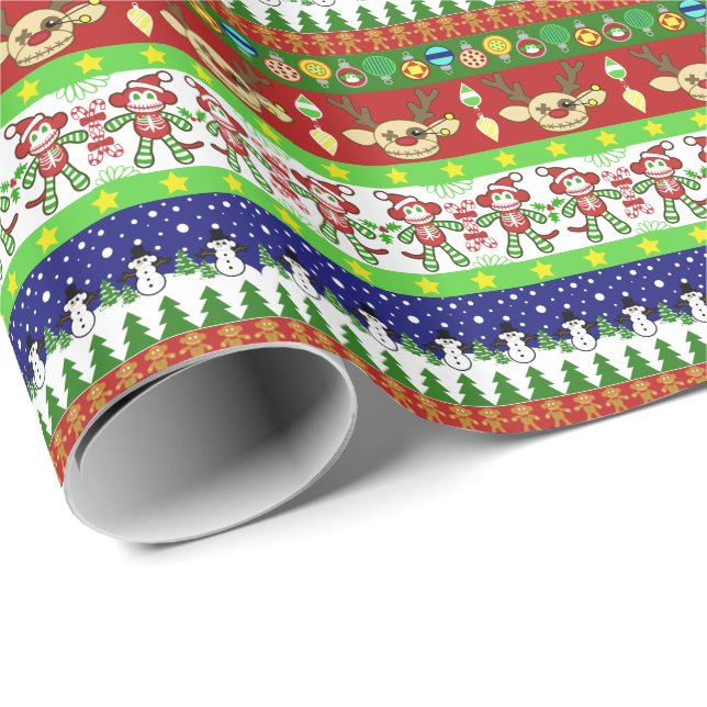 Papel De Regalo Envoltura de regalo para Navidades suéteres feos (Esquina del rollo)