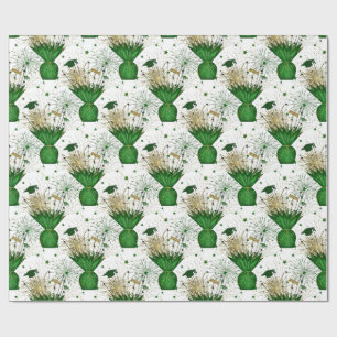 Papel De Regalo Envoltura de regalo verde-blanco-verde del centro