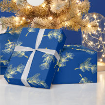 Envoltura de regalos de los Navidades de oro azul 