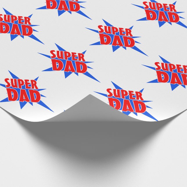 Papel De Regalo Envoltura del regalo del Día del Padre de Súper Pa (Esquina)
