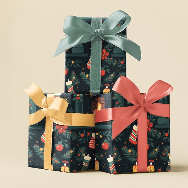 Papel De Regalo Envoltura festiva de regalo de caña de caña roja (Subido por el creador)