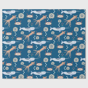 Papel De Regalo Envoltura para regalo de animales de mar para niño