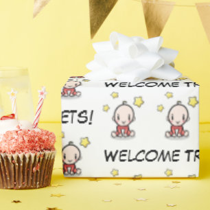 Papel De Regalo envoltura para regalo de bebé para trillizos, pape