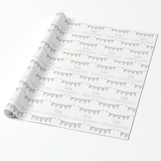 Papel De Regalo Envoltura personalizada de regalo de bunting de no (Desenrollado)