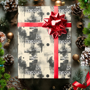 Papel De Regalo Envoltura personalizada de regalo monocromo y plat