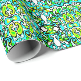 Papel De Regalo envoltura retro giratoria doodle estilo vintage de