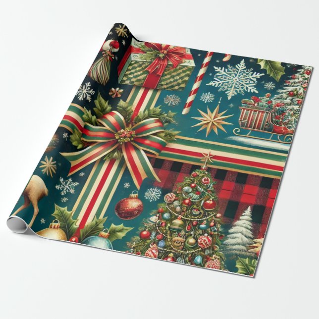 Papel De Regalo Envolturas de regalo para navidades premium elegan (Desenrollado)
