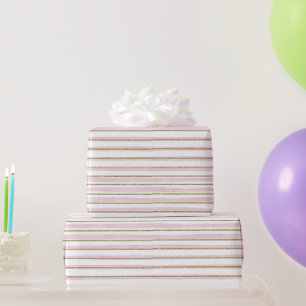 Papel De Regalo Envolvente de banda Purpurina rosa y dorada