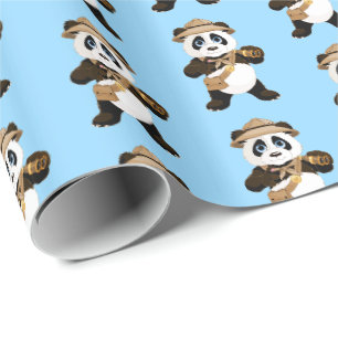 Papel De Regalo Envolver el oso de papel-panda