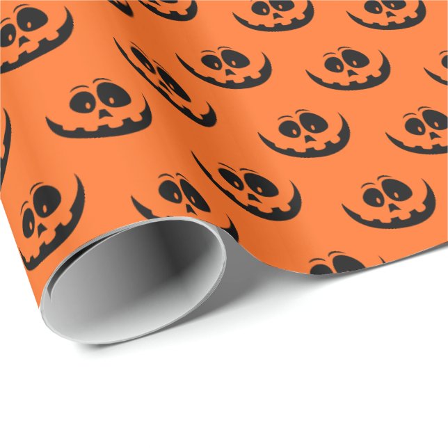 Papel De Regalo Envolver la cara de calabaza de papel-Halloween (Esquina del rollo)