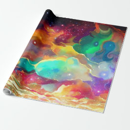 Papel De Regalo Envolver regalo Colorido Líquido Espacio Exterior