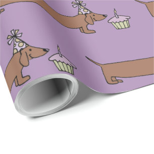 Papel De Regalo Envolviendo Dachshund con Cupcake