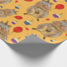 Envuelto de cumpleaños de Quokka con mano