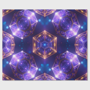 Papel De Regalo Envuelto de regalo de cristal de oro morado brilla