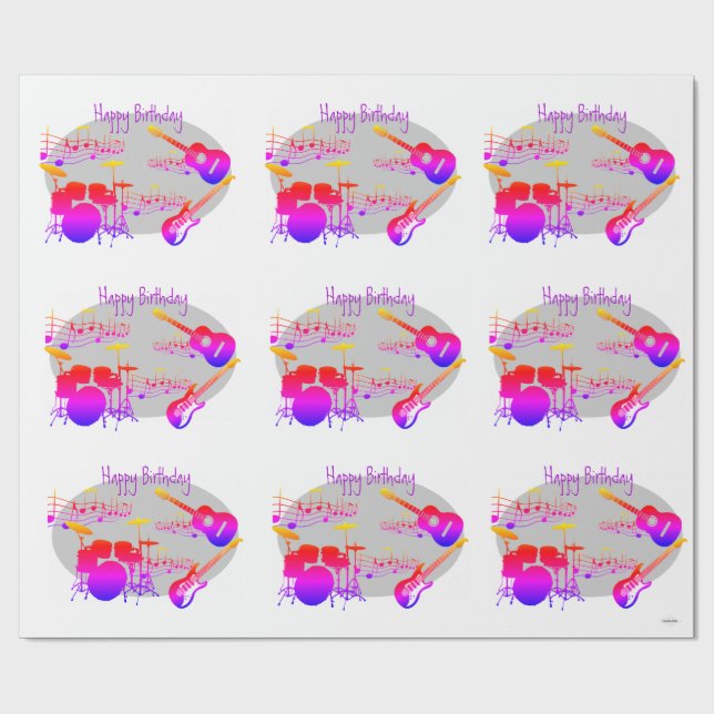 Papel De Regalo Envuelto de regalo gráfico para músico Rainbow HAM (Superficie plana)