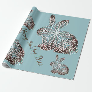 Papel De Regalo Envuelto Personalizado de chocolate y azul en cone