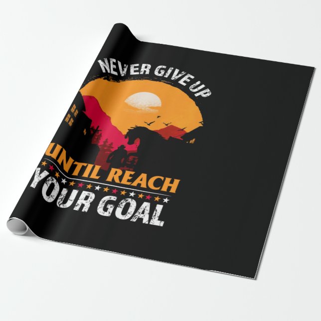 Papel De Regalo Equestrian Gift | Never Give Up Until Reach (Desenrollado)