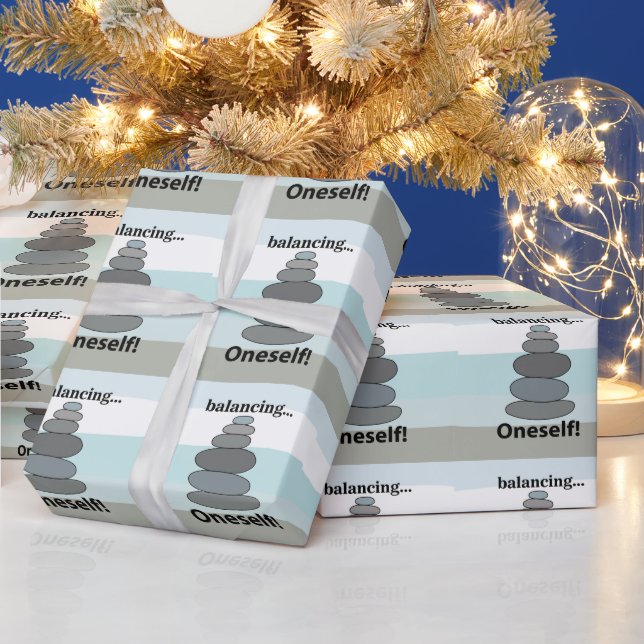 Papel De Regalo Equilibrio de Piedras  (Vacaciones)