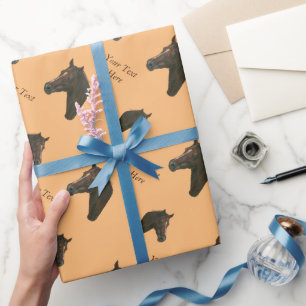 Papel De Regalo equino retrato de yegua de castaña