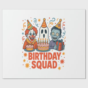 Papel De Regalo Equipo de Cumpleaños de Halloween Payaso Espeluzna