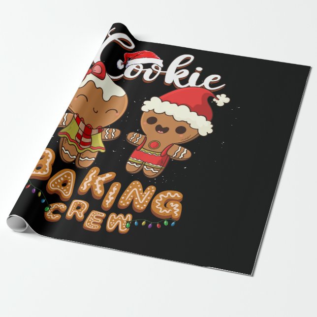 Papel De Regalo Equipo de la familia Santa Family de Cookie Baking (Desenrollado)