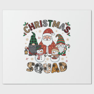 Papel De Regalo Equipo de Navidad Santa Gnomos Muñecos de nieve Le