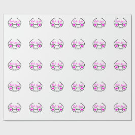 Papel De Regalo Equipo de novia gafas de corazón rosa negro brides