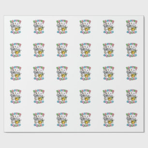 Papel De Regalo Equipo de Pascua Conejo Huevo Pollo Dab Tripulació