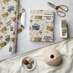 Papel De Regalo Equipo de Pesca Día del Padre