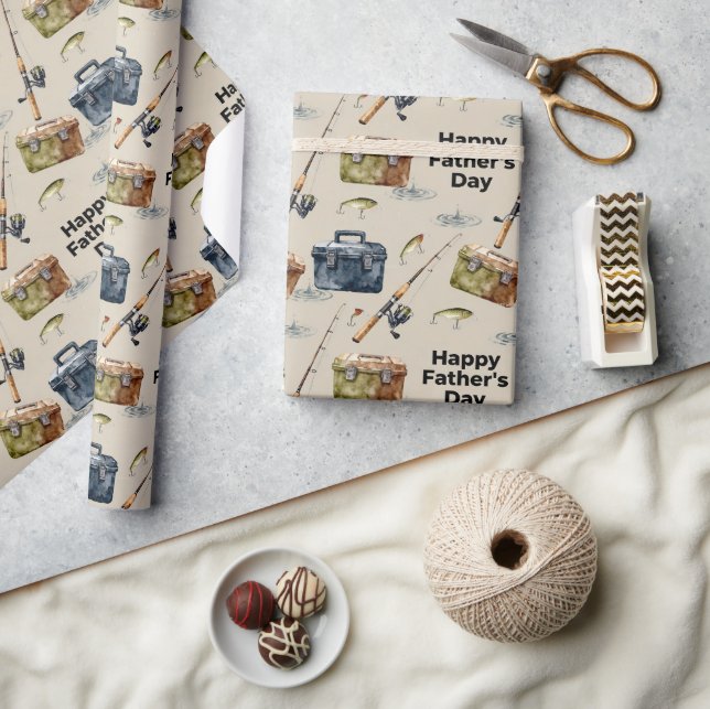 Papel De Regalo Equipo de Pesca Día del Padre (Artesanía)