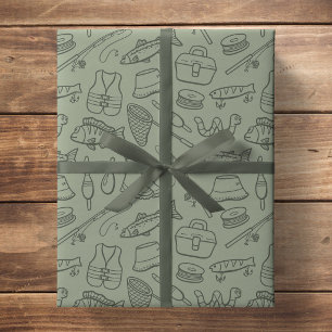 Papel De Regalo Equipo de pesca para niños Pescador de peces Sende