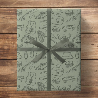 Papel De Regalo Equipo de pesca para niños Pescador de peces Sende