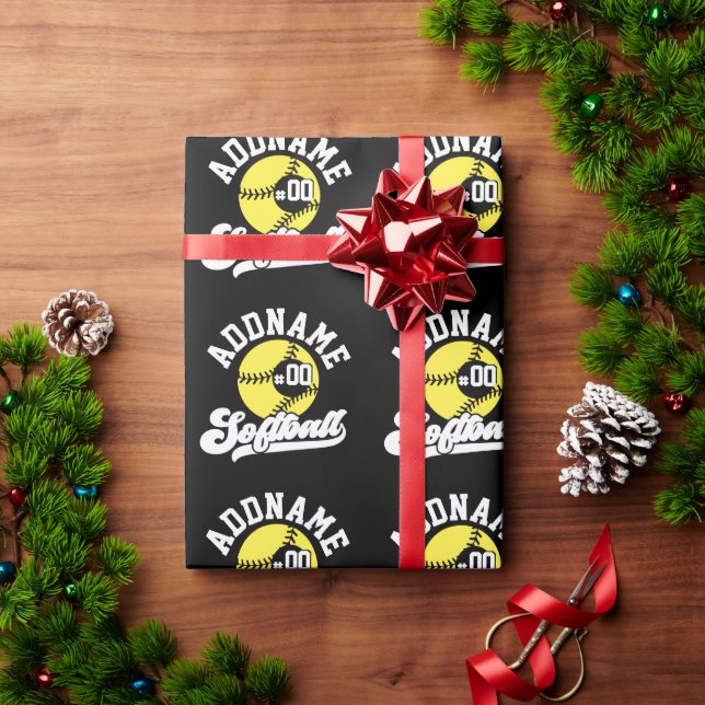 Papel De Regalo Equipo de retro de NOMBRE ADICIONAL para jugador d (Regalo de vacaciones)