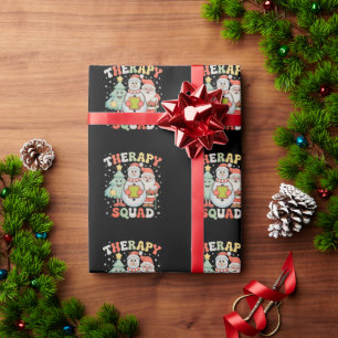 Papel De Regalo Equipo de Terapia de Navidad SLP OT PT Crew Santa