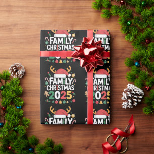 Papel De Regalo Equipo familiar de Navidad 2025 Grupo familiar a j