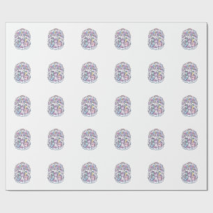 Papel De Regalo Equipo Mágico Pequeño Unicornio Diseño Gráfico Pro