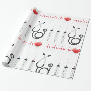 Papel De Regalo Equipo Médico Latido Salud