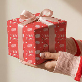 Papel De Regalo Eres dulce, feliz Día de San Valentín. Macaron Coo