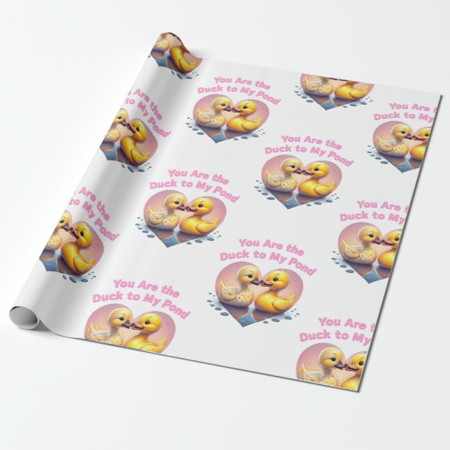 Papel De Regalo "Eres el pato de mi estanque - Romántico Pareja de (Desenrollado)