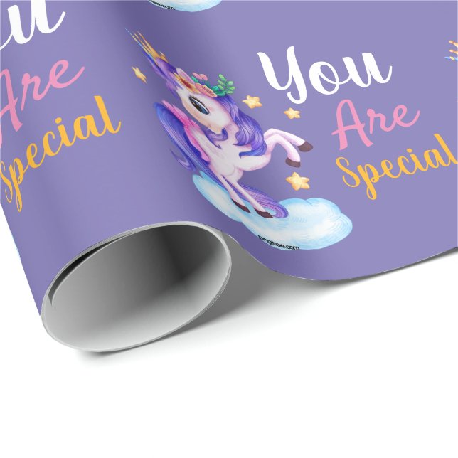 Papel De Regalo Eres especial unicornio (Esquina del rollo)
