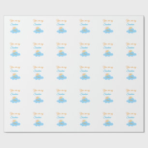 Papel De Regalo eres mi sol naranja amarillo  nubes de rayos solar