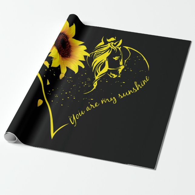 Papel De Regalo Eres Mi Sunshine Sunflower Y Mi Caballo (Desenrollado)