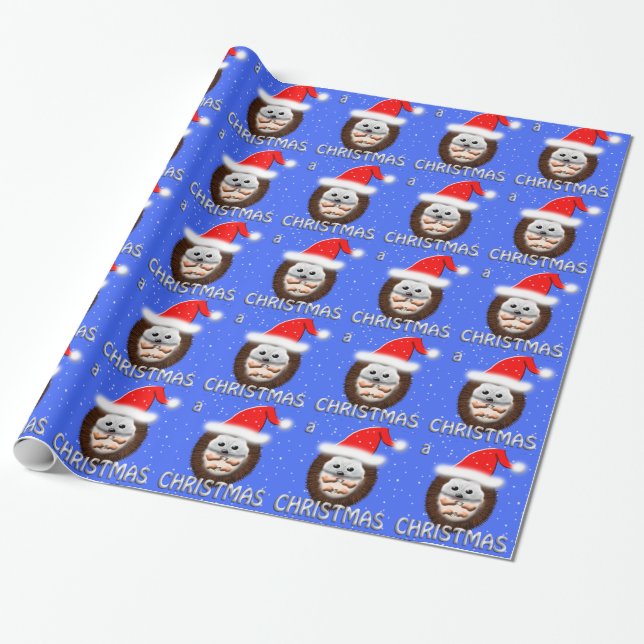 Papel De Regalo erizo de la abrazo del navidad (Desenrollado)