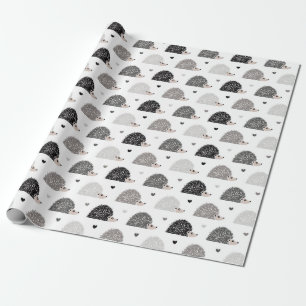 Papel De Regalo Erizos y corazones