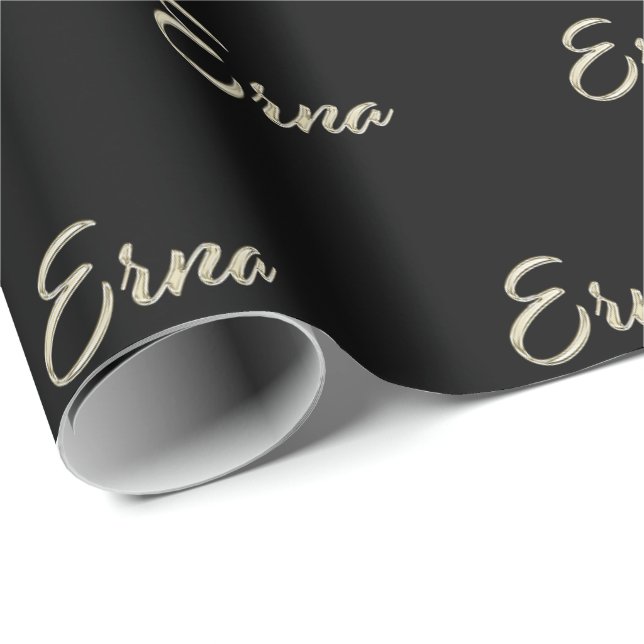 Papel De Regalo Erna white gold Handwriting Geschenkpapier (Esquina del rollo)