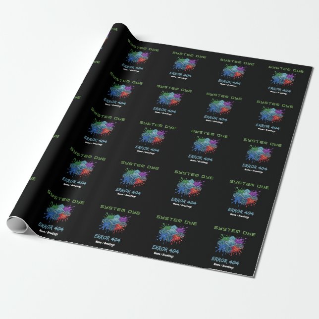 Papel De Regalo Error de tinte del sistema 404 Fallo técnico Gráfi (Desenrollado)