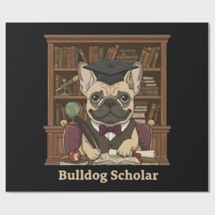 Papel De Regalo Erudito Bulldog   Adorable Profesor Bulldog Francé