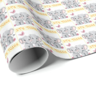 Papel De Regalo Es el juego de regalos para elefantes gemelos, Bab
